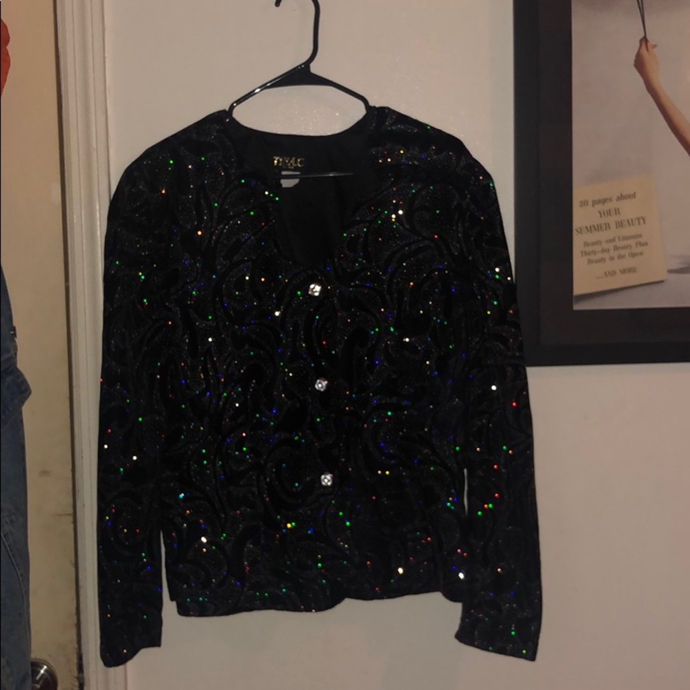 Black stoned blazer